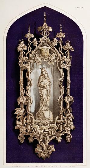 Niche and figure carved in wood from the Industrial arts of the Nineteenth Century (1851-1853) by Sir Matthew Digby wyatt (1820-1877). Niche and figure carved in wood from the Industrial arts of the Nineteenth Century (1851-1853) by Sir Matthew Digby wyatt…