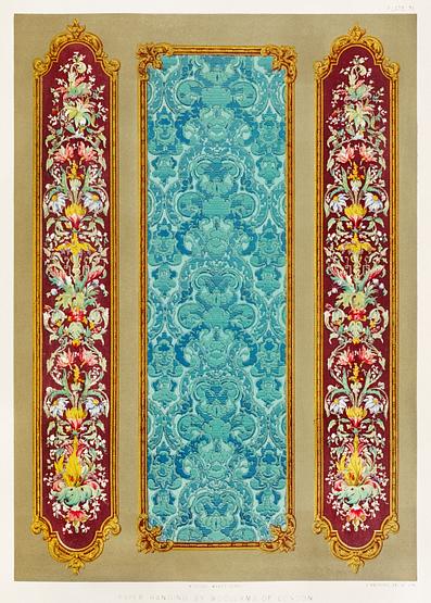 Paper hanging from the Industrial arts of the Nineteenth Century (1851-1853) by Sir Matthew Digby wyatt (1820-1877). Paper hanging from the Industrial arts of the Nineteenth Century (1851-1853) by Sir Matthew Digby wyatt (1820-1877). - 1900s,…