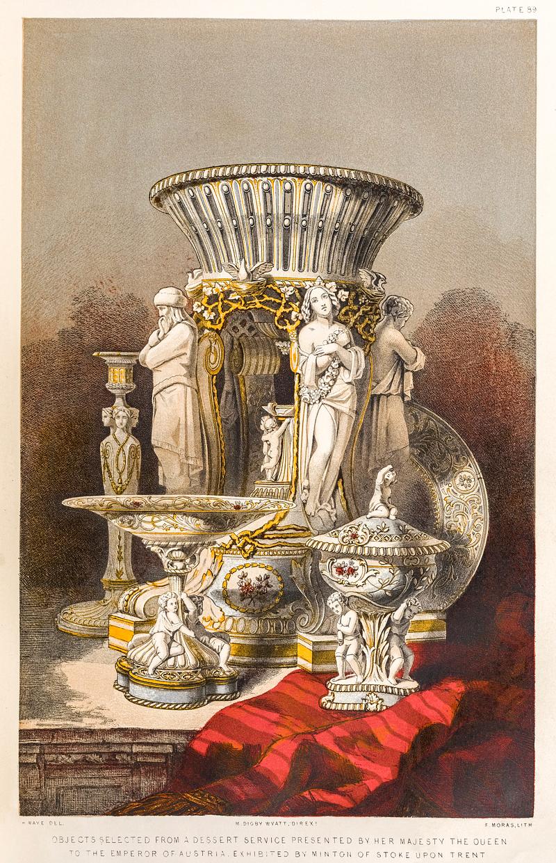 Objects selected from a dessert service presented by her majesty the queen to the emperor of Austria from the Industrial arts of the Nineteenth Century (1851-1853) by Sir Matthew Digby wyatt (1820-1877). Objects selected from a dessert service presented by her majesty the queen to the emperor of Austria from the Industrial arts…