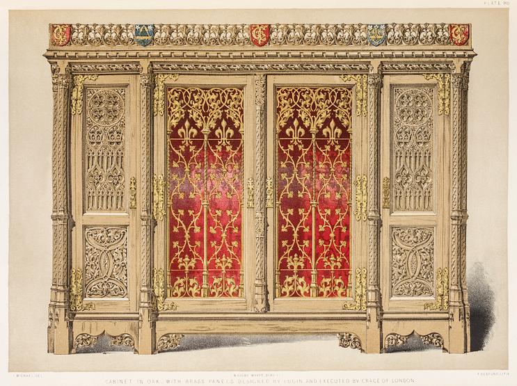 Cabinet in oak with brass panels from the Industrial arts of the Nineteenth Century (1851-1853) by Sir Matthew Digby wyatt (1820-1877). Cabinet in oak with brass panels from the Industrial arts of the Nineteenth Century (1851-1853) by Sir Matthew Digby wyatt…