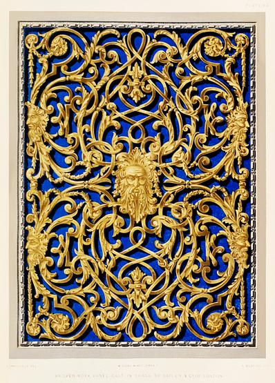 An open-work panel cast in brass from the Industrial arts of the Nineteenth Century (1851-1853) by Sir Matthew Digby wyatt (1820-1877). An open-work panel cast in brass from the Industrial arts of the Nineteenth Century (1851-1853) by Sir Matthew Digby wyatt…
