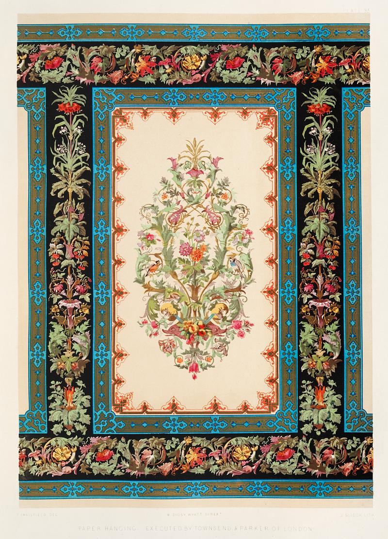 Paper hanging from the Industrial arts of the Nineteenth Century (1851-1853) by Sir Matthew Digby wyatt (1820-1877). Paper hanging from the Industrial arts of the Nineteenth Century (1851-1853) by Sir Matthew Digby wyatt (1820-1877).