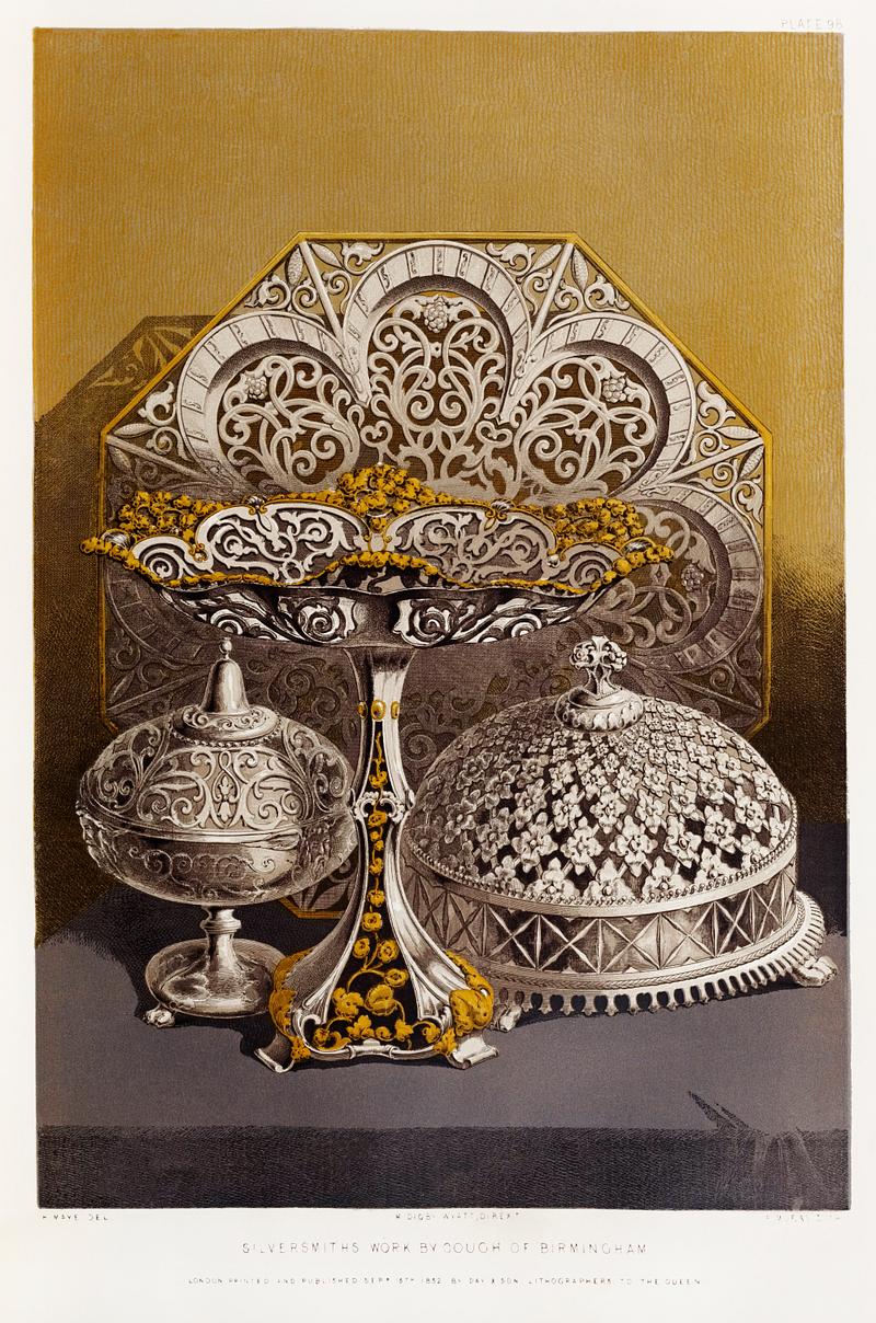 Silversmiths work from the Industrial arts of the Nineteenth Century (1851-1853) by Sir Matthew Digby wyatt (1820-1877). Silversmiths work from the Industrial arts of the Nineteenth Century (1851-1853) by Sir Matthew Digby wyatt (1820-1877).