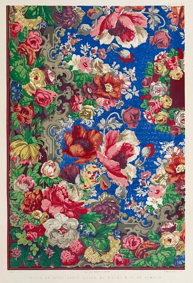 Block printed table cover from the Industrial arts of the Nineteenth Century (1851-1853) by Sir Matthew Digby wyatt (1820-1877). Block printed table cover from the Industrial arts of the Nineteenth Century (1851-1853) by Sir Matthew Digby wyatt (1820…