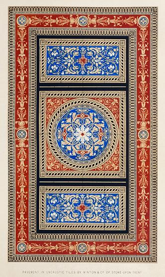Pavement in encaustic tiles from the Industrial arts of the Nineteenth Century (1851-1853) by Sir Matthew Digby wyatt (1820-1877). Pavement in encaustic tiles from the Industrial arts of the Nineteenth Century (1851-1853) by Sir Matthew Digby wyatt (1820…