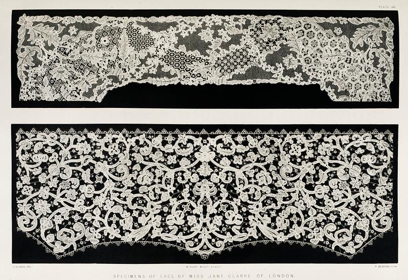 Specimens of lace from the Industrial arts of the Nineteenth Century (1851-1853) by Sir Matthew Digby wyatt (1820-1877). Specimens of lace from the Industrial arts of the Nineteenth Century (1851-1853) by Sir Matthew Digby wyatt (1820-1877). -…