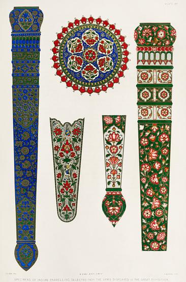 Specimens of Indian enamelling from the Industrial arts of the Nineteenth Century (1851-1853) by Sir Matthew Digby wyatt (1820-1877). Specimens of Indian enamelling from the Industrial arts of the Nineteenth Century (1851-1853) by Sir Matthew Digby wyatt…