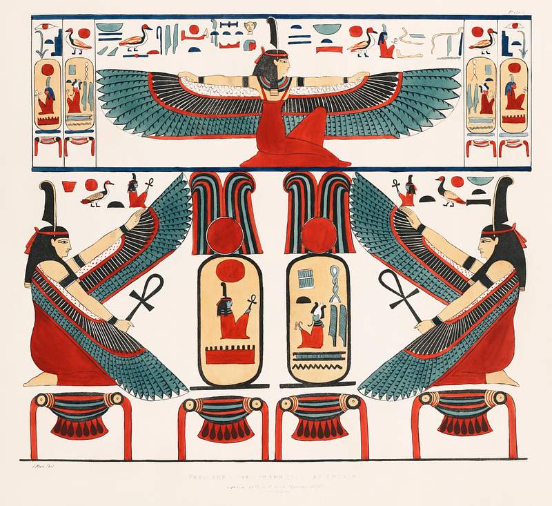 Tableau representing the two Niches illustration from the kings tombs in Thebes by Giovanni Battista Belzoni (1778-1823) from…