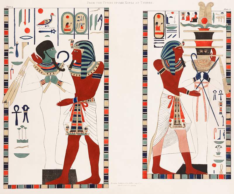 Figure large as life illustration from the kings tombs in Thebes by Giovanni Battista Belzoni (1778-1823) from Plates…