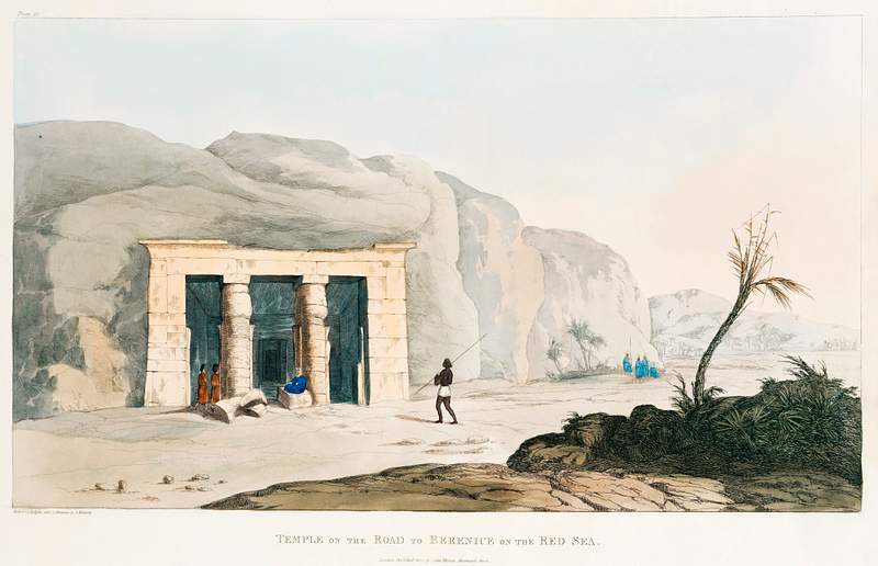 Temple on the road to Berenice illustration from the kings tombs in Thebes by Giovanni Battista Belzoni (1778-1823) from…