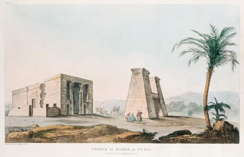 The Temple of Dakke in Nubia illustration from the kings tombs in Thebes by Giovanni Battista Belzoni (1778-1823) from Plates…