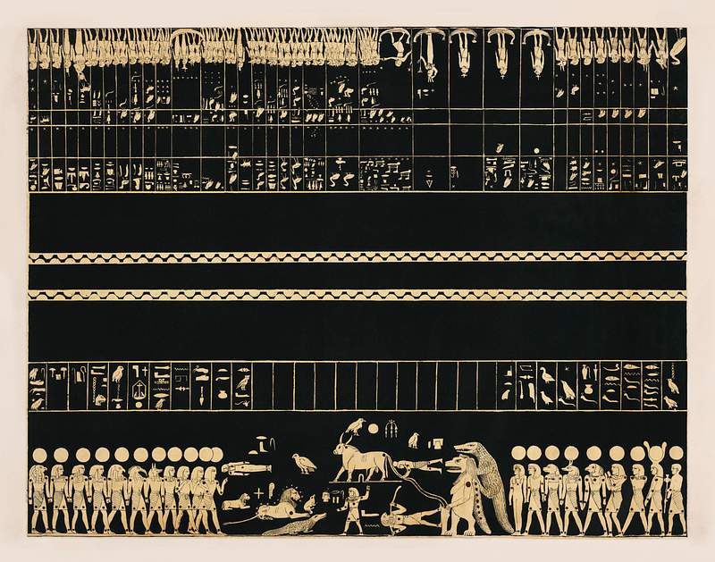 Zodiak from the tomb of Psammis in Thebes illustration from the kings tombs in Thebes by Giovanni Battista Belzoni (1778…