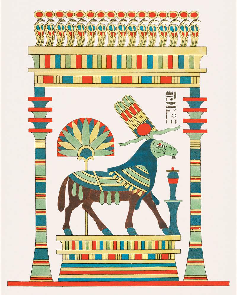 Amon, Amon-ra illustration from Pantheon Egyptien (1823-1825) by Leon Jean Joseph Dubois (1780-1846). Original from The New…