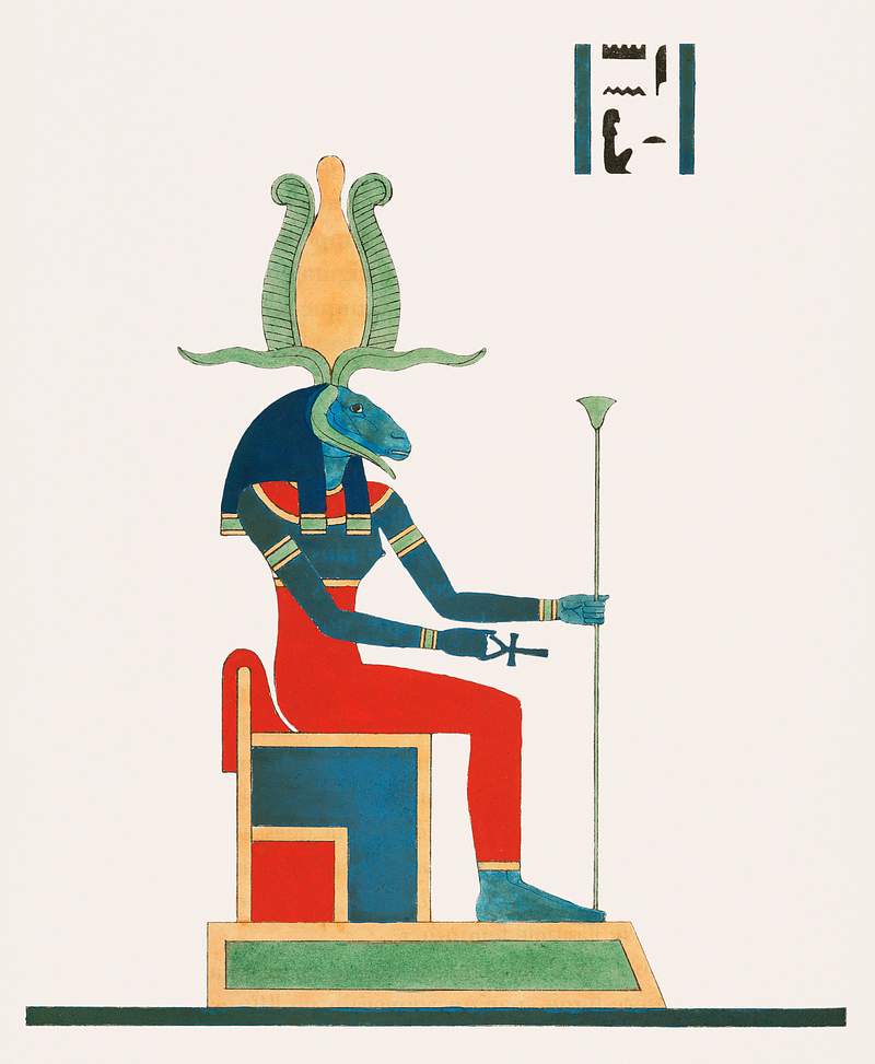 Neith illustration from Pantheon Egyptien (1823-1825) by Leon Jean Joseph Dubois (1780-1846). Original from The New York…