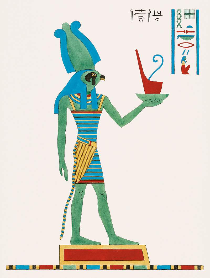 Ptah-Sokar illustration from Pantheon Egyptien (1823-1825) by Leon Jean Joseph Dubois (1780-1846). Original from The New York…