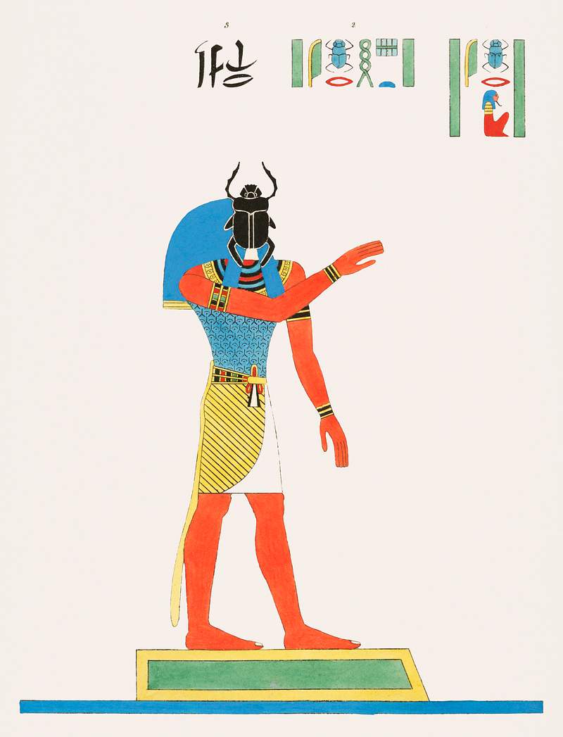 Ptah illustration from Pantheon Egyptien (1823-1825) by Leon Jean Joseph Dubois (1780-1846). Original from The New York…