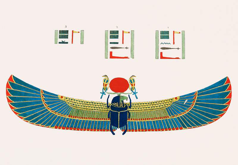 Khnum illustration from Pantheon Egyptien (1823-1825) by Leon Jean Joseph Dubois (1780-1846). Original from The New York…