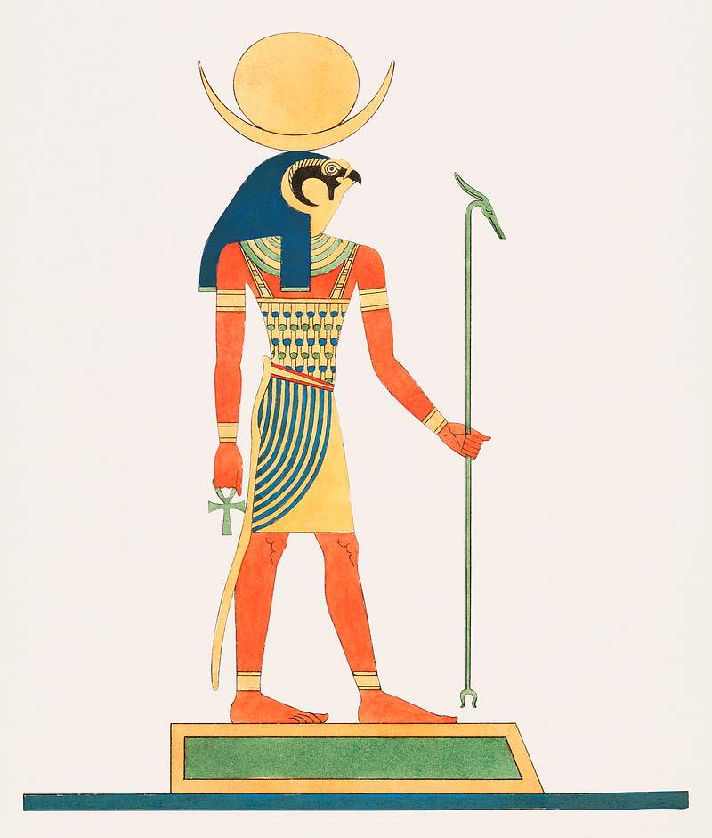 Khonsu illustration from Pantheon Egyptien (1823-1825) by Leon Jean Joseph Dubois (1780-1846). Original from The New York…