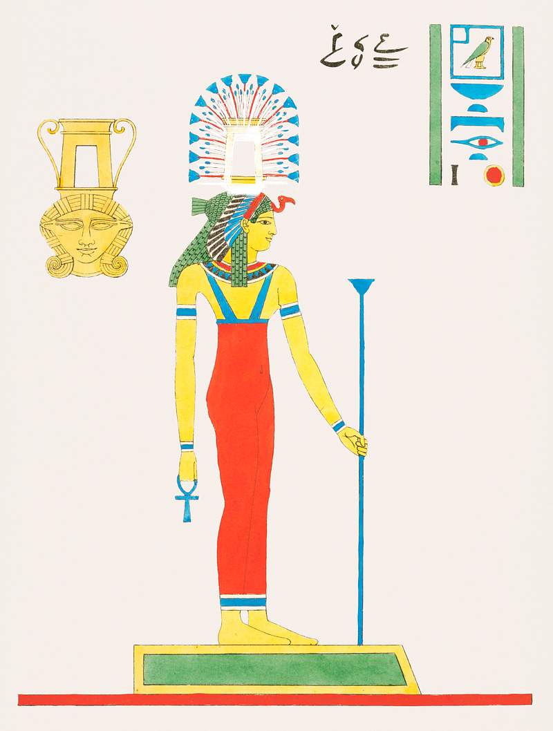 Hathor illustration from Pantheon Egyptien (1823-1825) by Leon Jean Joseph Dubois (1780-1846). Original from The New York…