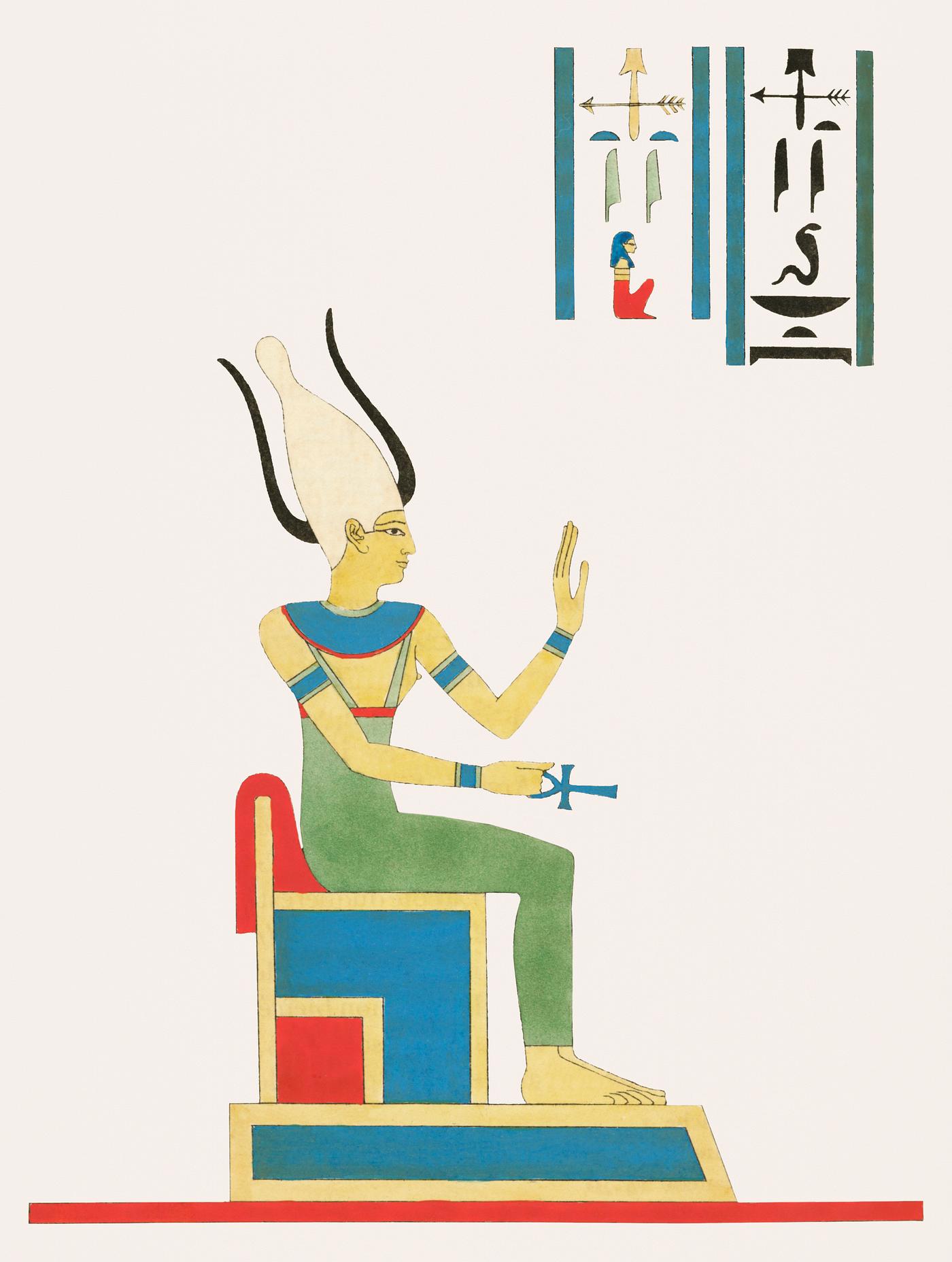 Vintage illustration of Satis illustration from Pantheon Egyptien (1823-1825) by Leon Jean Joseph Dubois (1780-1846).... Vintage illustration of Satis illustration from Pantheon Egyptien (1823-1825) by Leon Jean Joseph Dubois (1780-1846)....