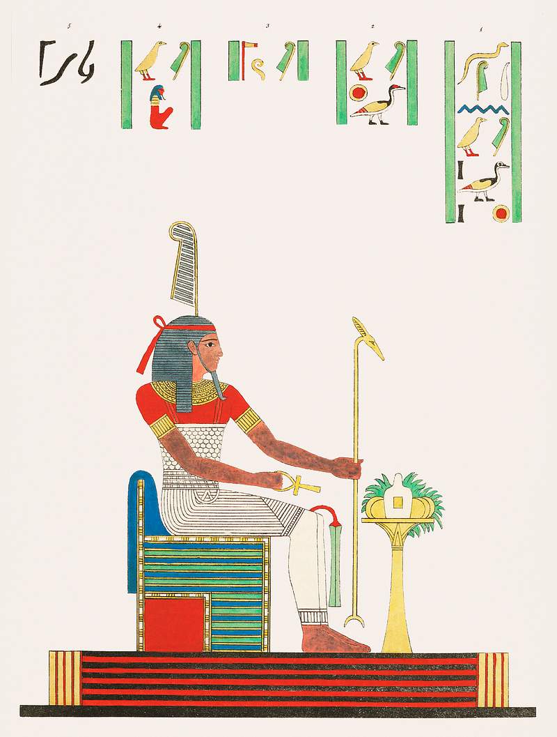 Amun illustration from Pantheon Egyptien (1823-1825) by Leon Jean Joseph Dubois (1780-1846). Original from The New York…