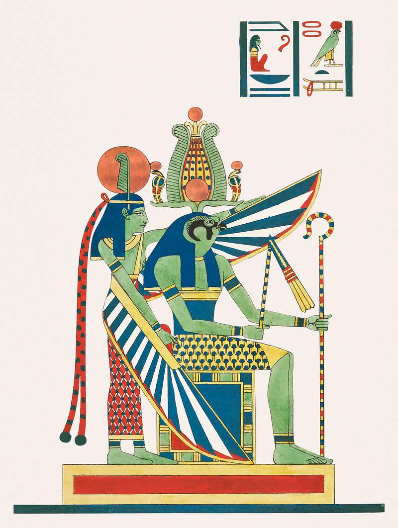 Atum illustration from Pantheon Egyptien (1823-1825) by Leon Jean Joseph Dubois (1780-1846). Original from The New York…