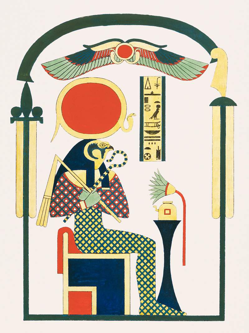 Atum illustration from Pantheon Egyptien (1823-1825) by Leon Jean Joseph Dubois (1780-1846). Original from The New York…