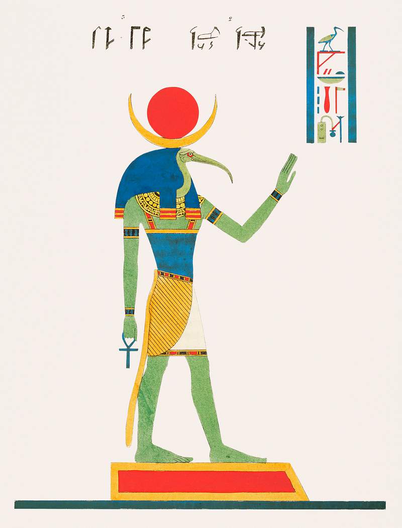 Thoth illustration from Pantheon Egyptien (1823-1825) by Leon Jean Joseph Dubois (1780-1846). Original from The New York…