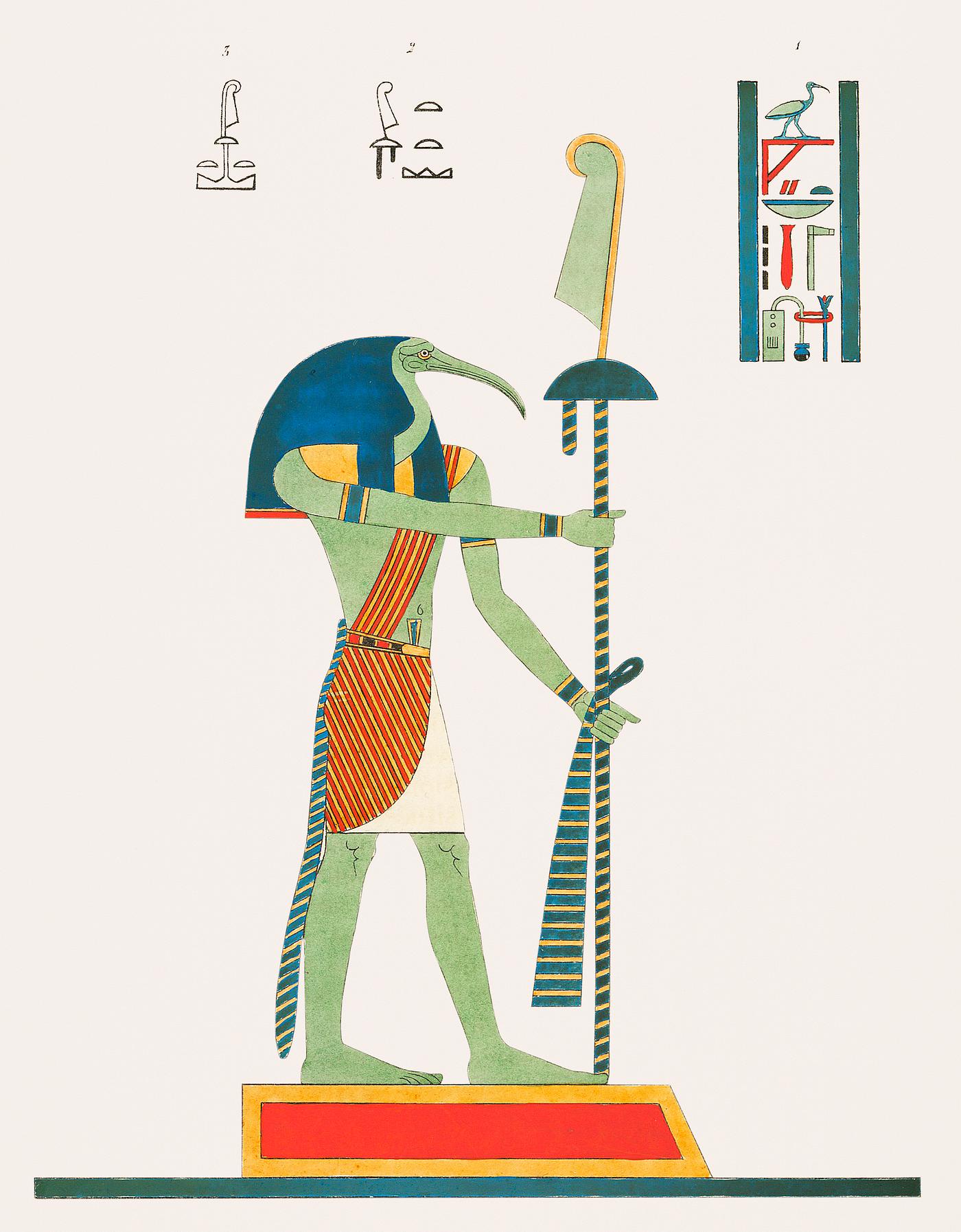 Thoth illustration from Pantheon Egyptien (1823-1825) by Leon Jean Joseph Dubois (1780-1846). Original from The New York... Thoth illustration from Pantheon Egyptien (1823-1825) by Leon Jean Joseph Dubois (1780-1846). Original from The New York...
