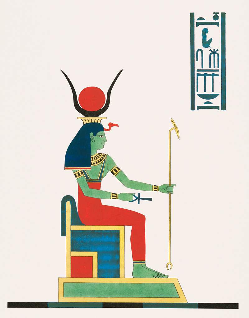Nut illustration from Pantheon Egyptien (1823-1825) by Leon Jean Joseph Dubois (1780-1846). Original from The New York Public…