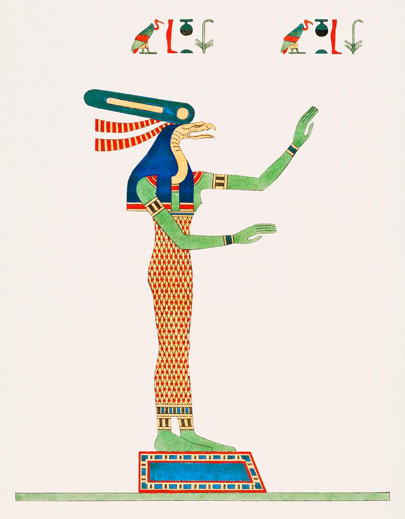 Wadjet illustration from Pantheon Egyptien (1823-1825) by Leon Jean Joseph Dubois (1780-1846). Original from The New York…