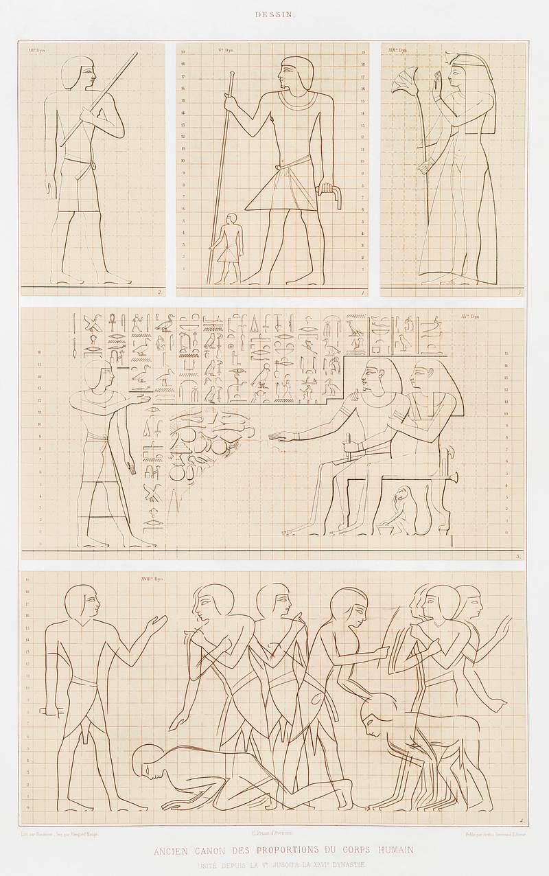 Egyptian lifestyle illustration from Histoire de l'art égyptien (1878) by Émile Prisse d'Avennes. Original from…