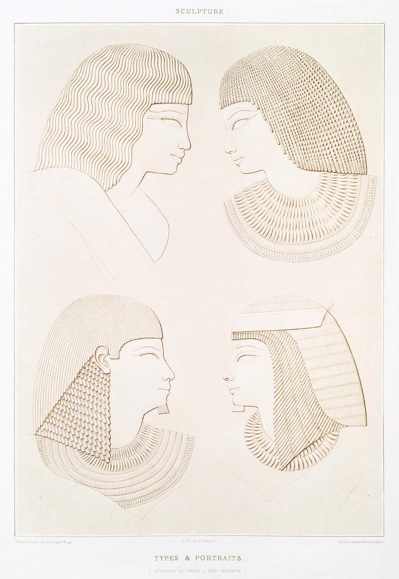 Types & portraits from Histoire de l'art égyptien (1878) by Émile Prisse d'Avennes. Original from The New York…