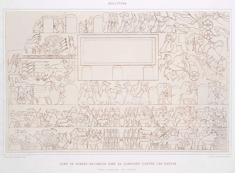 Camp of Ramses - Meïamoun in his campaign against Katas from Histoire de l'art égyptien (1878) by Émile…