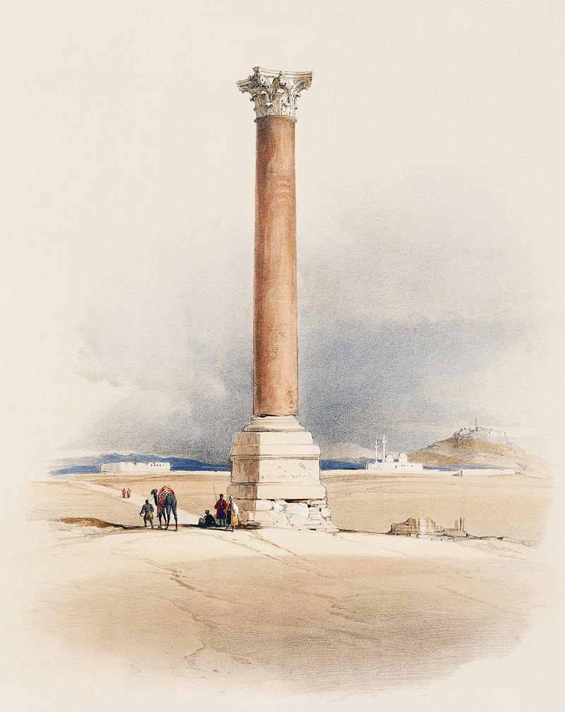 Pompey's Pillar Alexandria illustration by David Roberts (1796-1864). Pompey's Pillar Alexandria illustration by David Roberts (1796-1864).