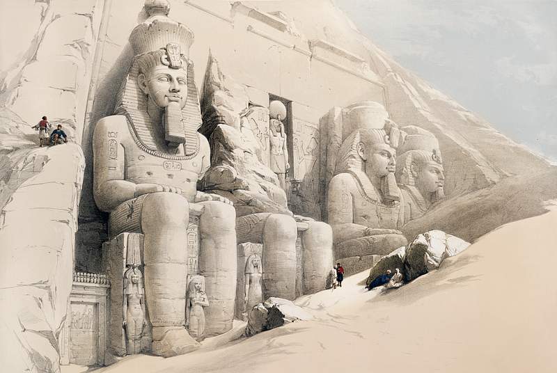 The Great Temple of Aboo Simble Nubia illustration by David Roberts (1796–1864). Original from The New York Public…