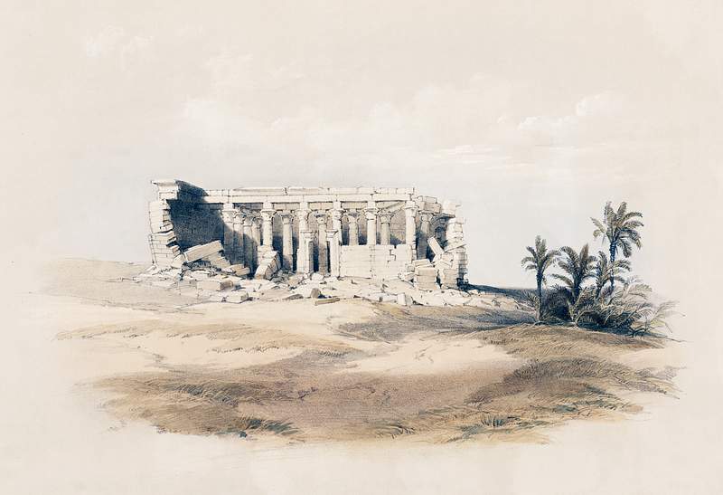 Wady Maharraka temple Nubia illustration by David Roberts (1796–1864). Original from The New York Public Library.…