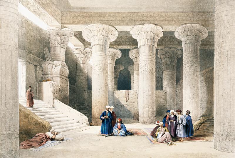 Temple of Egyptian illustration by David Roberts (1796-1864). Temple of Egyptian illustration by David Roberts (1796-1864).