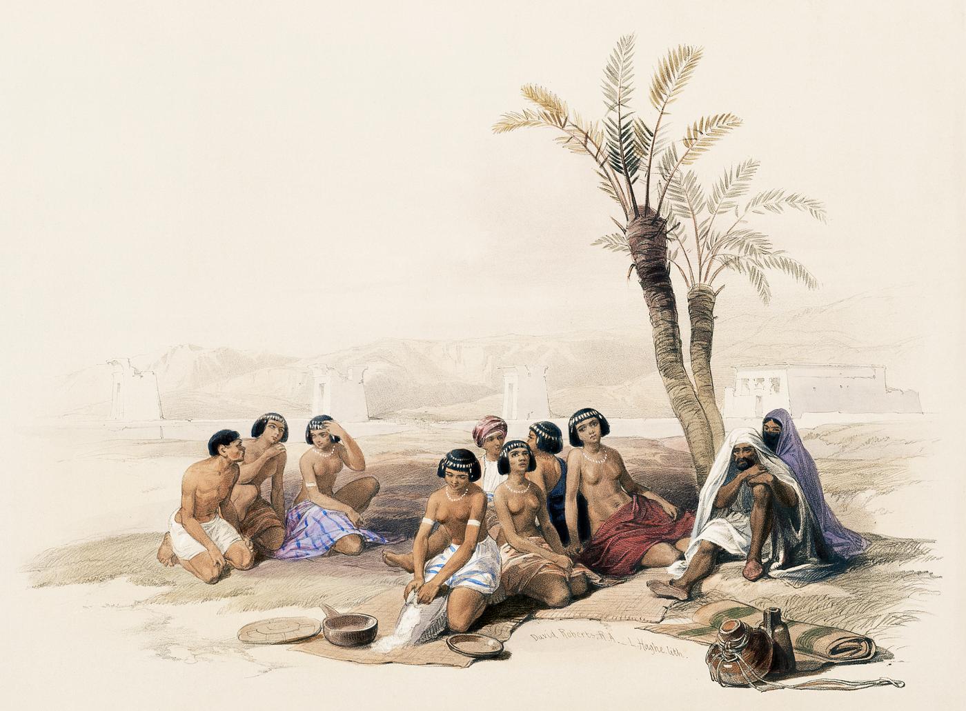Abyssinian slaves resting at Korti Nubia illustration by David Roberts (1796–1864). Original from The New York Public... Abyssinian slaves resting at Korti Nubia illustration by David Roberts (1796–1864). Original from The New York Public...