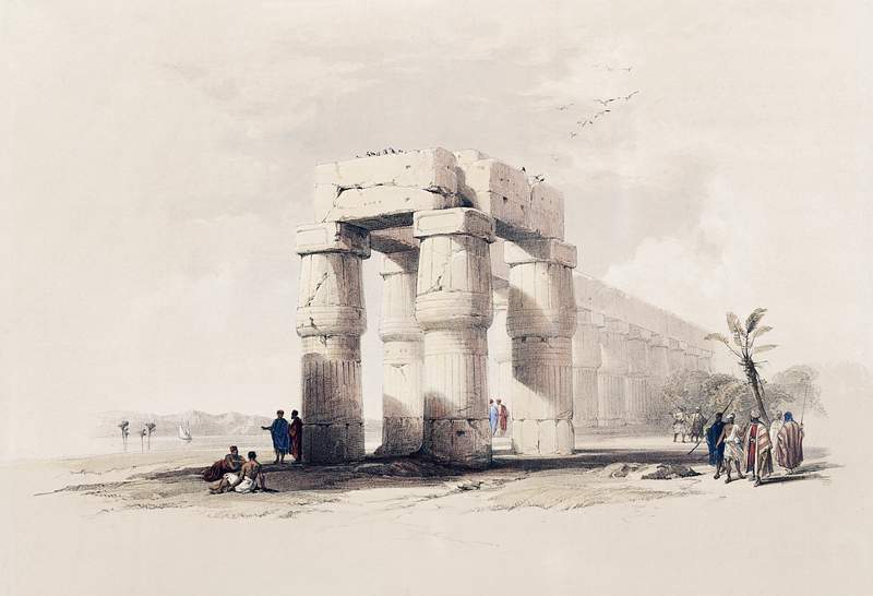 Luxor in upper of Egypt illustration by David Roberts (1796–1864). Original from The New York Public Library. Digitally…