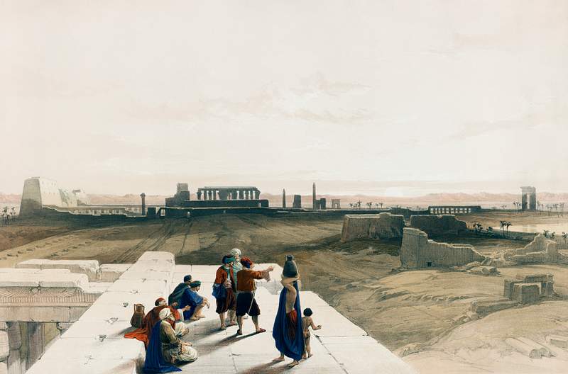 Ruins of Karnack Temple illustration by David Roberts (1796–1864). Original from The New York Public Library. Digitally…