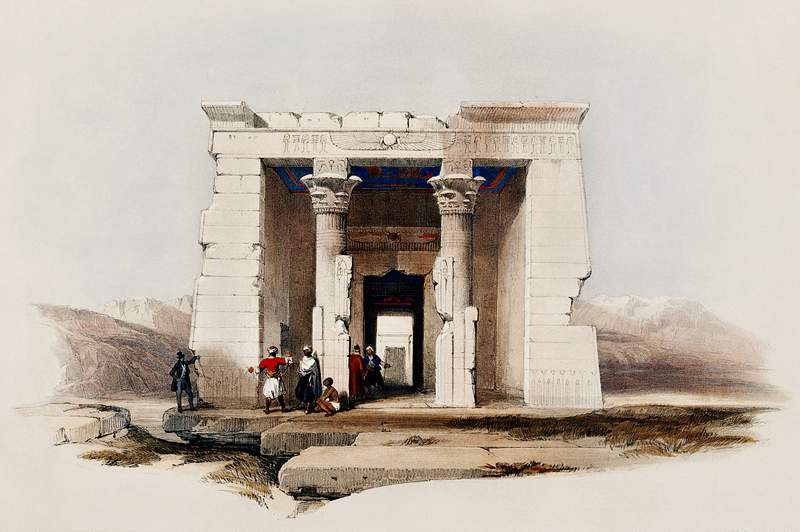Temple of Dandour (Dendur) Nubia illustration by David Roberts (1796–1864). Original from The New York Public Library.…