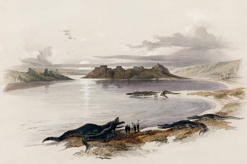 Wady Dabod (Wadi Dabod) Nubia illustration by David Roberts (1796–1864). Original from The New York Public Library.…