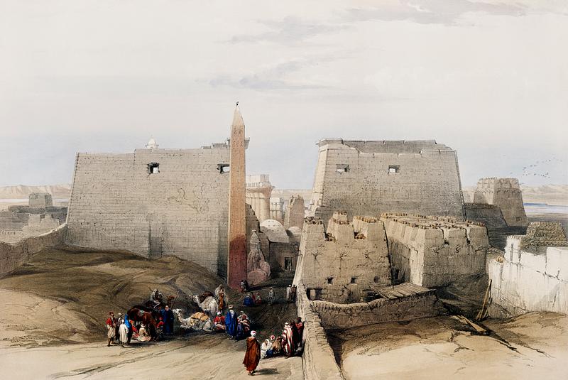 Grand entrance to the Temple of Luxor illustration by David Roberts (1796-1864). Grand entrance to the Temple of Luxor illustration by David Roberts (1796-1864).