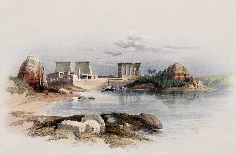 Philae illustration by David Roberts (1796–1864). Original from The New York Public Library. Digitally enhanced by…