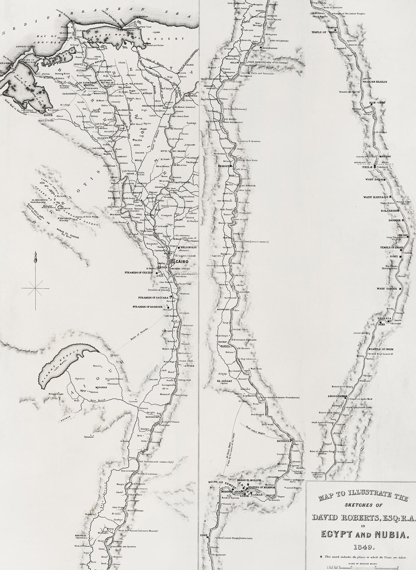 Map to the sketches in Egypt and Nubai illustration by David Roberts (1796–1864). Original from The New York Public... Map to the sketches in Egypt and Nubai illustration by David Roberts (1796–1864). Original from The New York Public...