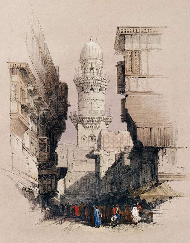 Street scene in Cairo illustration by David Roberts (1796–1864). Original from The New York Public Library. Digitally…