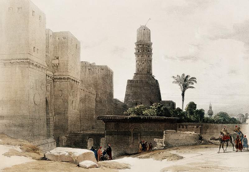 Gate of Victory (Bab an Nasr) and Mosque of El Hakim illustration by David Roberts (1796–1864). Original from The New…