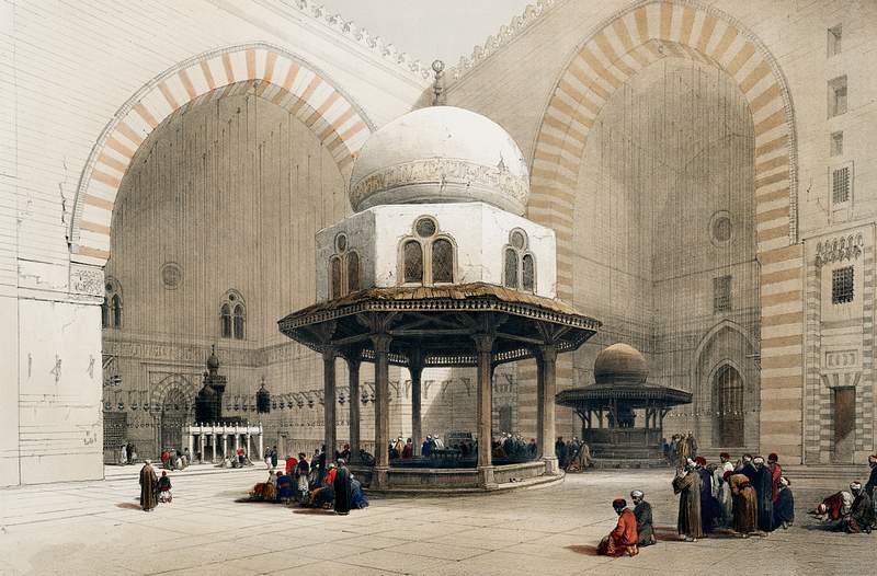 Mosque of Sultan Hassan Cairo illustration by David Roberts (1796–1864). Original from The New York Public Library.…