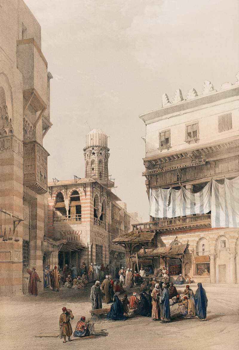 Bazaar of the coppersmiths Cairo illustration by David Roberts (1796–1864). Original from The New York Public Library.…